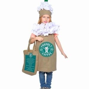Dress Up America Coffee Costume for Kids - Cute Cappuccino size 3/4 toddler
